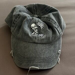 Men’s Distressed Y2K Style Skeleton 💀 Dad Hat